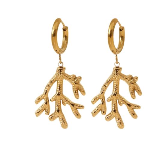 Acier inoxydable Levier Retour Earring, Acier inoxydable 304, herbegazon, Plaqué or 18K, bijoux de mode & pour femme, Vendu par paire