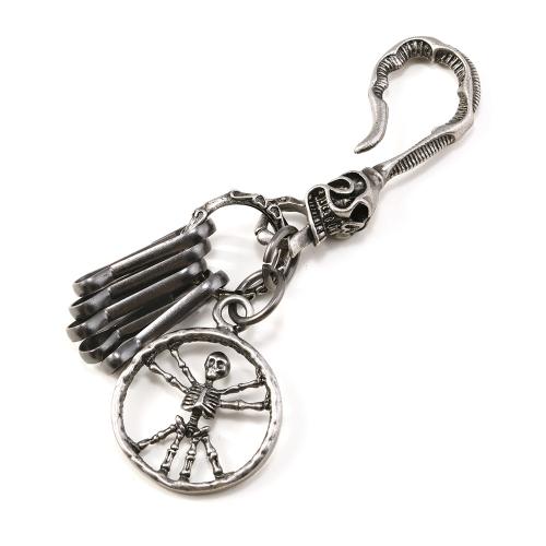 Zinc Alloy Key Clasp with Iron antique silver color plated Halloween Design & Unisex & hollow Sold By PC