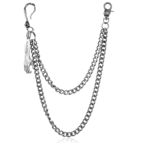 Body Chain Jewelry Zinc Alloy with Iron antique silver color plated Double Layer & fashion jewelry & for man Sold By PC