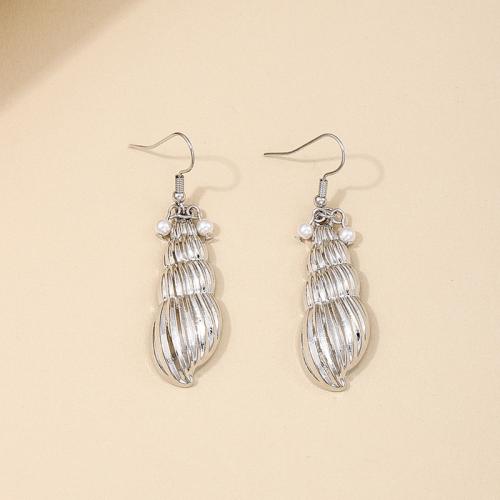 Zinc Alloy Drop Earrings with Plastic Pearl plated for woman Sold By Pair