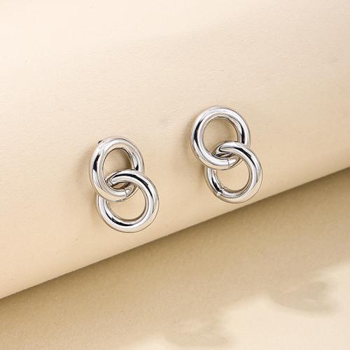 Zinklegering oorknoppen, Zinc Alloy, plated, voor vrouw, meer kleuren voor de keuze, Verkocht door pair