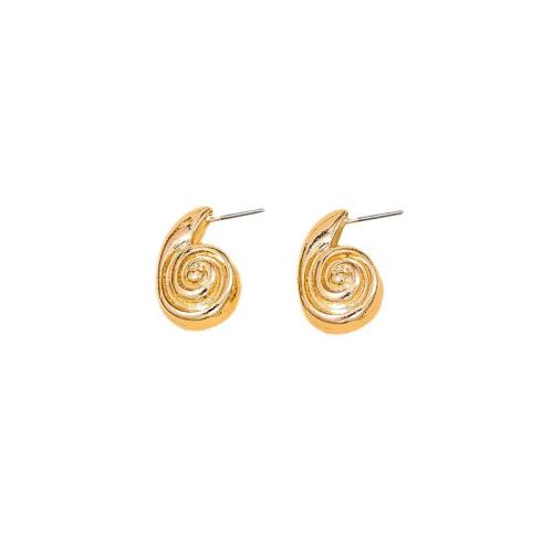 Lo zinco in lega Stud Earring, lega in zinco, placcato, per la donna, oro, Venduto da coppia