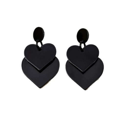 Pendientes de Acrílico, Corazón, chapado, para mujer, más colores para la opción, Vendido por Par