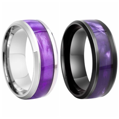 Titanium Steel Finger Ring Unisex & enamel Sold By PC