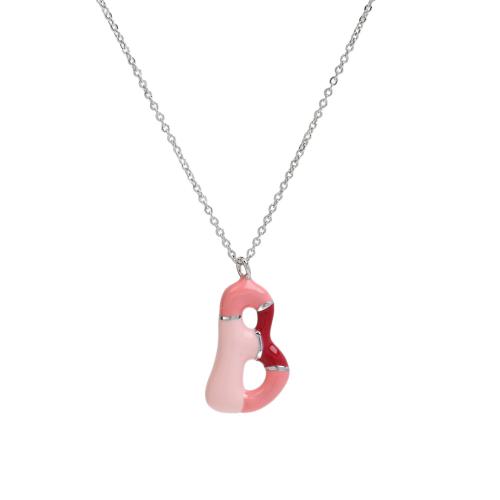 Collier en laiton, Placage, lettres sont de A à Z & styles différents pour le choix & pour femme & autocollant époxyde, plus de couleurs à choisir, Longueur Environ 45 cm, Vendu par PC