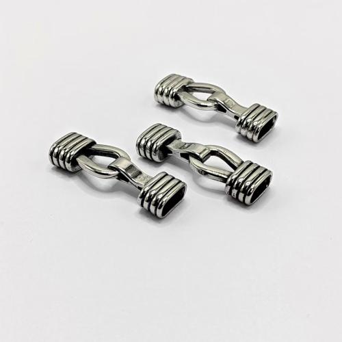 Fermoir de cordon en cuir en acier inoxydable , Acier inoxydable 304, poli, DIY, 12x6mm, Vendu par PC