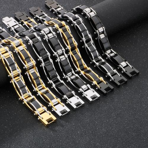 Stainless Steel Jewelry Bracelet 304 Stainless Steel Vacuum Ion Plating for man Sold By PC