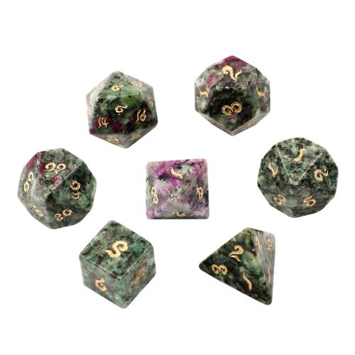 Dice for games Ruby in Zoisite Geometrical Pattern Sold By PC