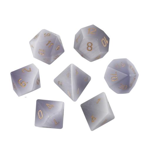 Dice for games Cats Eye Geometrical Pattern silver-grey Sold By PC