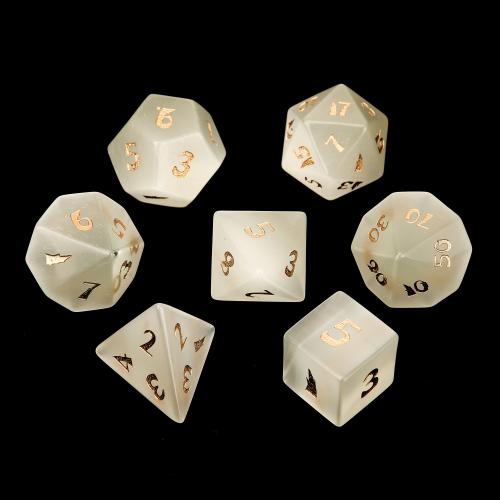 Dice for games Cats Eye Geometrical Pattern white Sold By PC