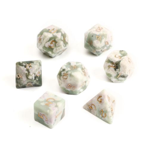 Dice for games Lucky Stone Geometrical Pattern Carved Sold By PC