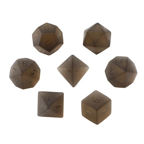 Dice for games Smoky Quartz Geometrical Pattern Carved Sold By PC