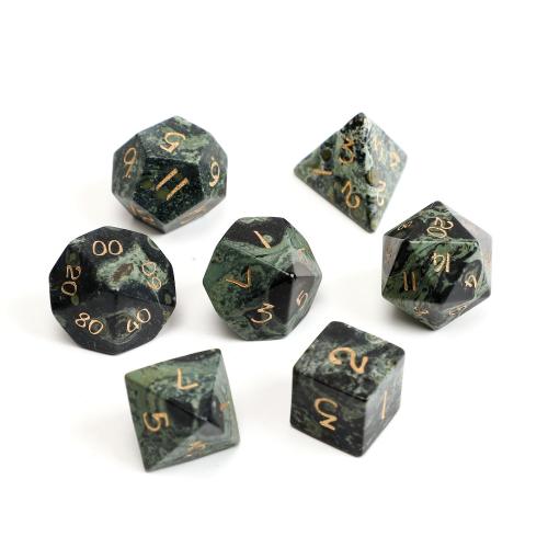 Dice for games Green Eye Stone Geometrical Pattern Sold By PC