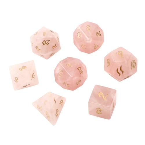 Tärningar för spel, Rose Quartz, Geometriskt mönster, olika stilar för val, Säljs av PC