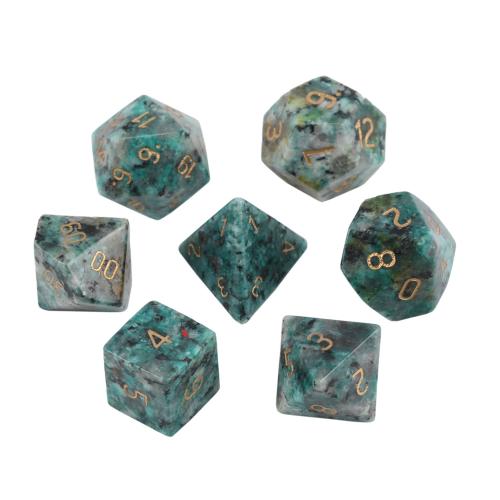 Dice for games African Turquoise Geometrical Pattern Carved Sold By PC