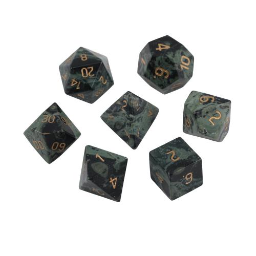 Dice for games Green Eye Stone Geometrical Pattern Sold By PC