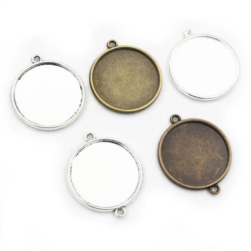 Zink-Legierung Cabochon Weissgold, Zinklegierung, flache Runde, plattiert, DIY & verschiedene Stile für Wahl, keine, frei von Nickel, Blei & Kadmium, inside diameter:25mm, ca. 100PCs/Tasche, verkauft von Tasche