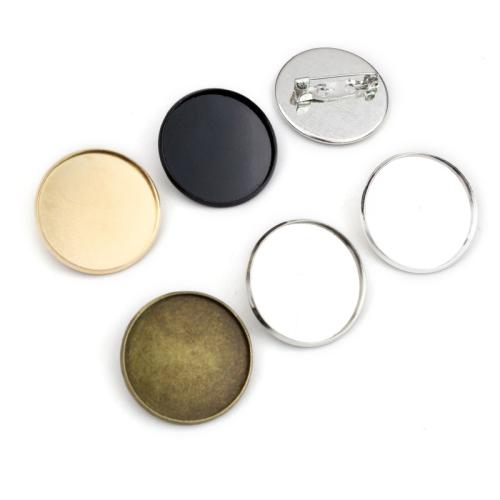 Iron Brooch Findings Flat Round plated DIY nickel lead & cadmium free inside mm Approx Sold By Bag