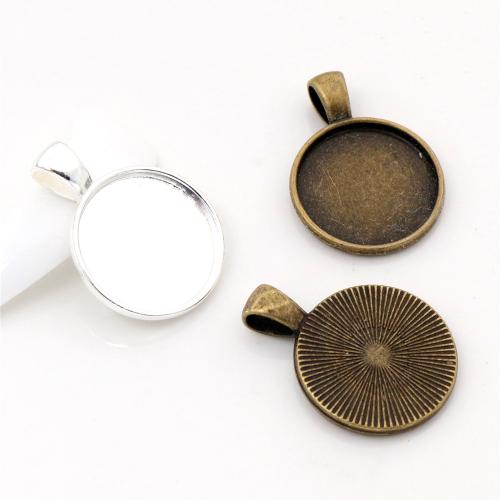 Zinc Alloy Pendant Cabochon Setting Flat Round plated DIY nickel lead & cadmium free inside mm Approx Sold By Bag