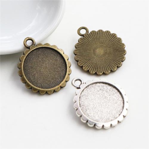 Zinc Alloy Pendant Cabochon Setting Flower plated DIY nickel lead & cadmium free inside mm Approx Sold By Bag