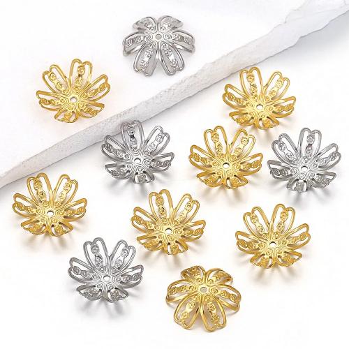 Stainless Steel Bead Cap 304 Stainless Steel Flower Vacuum Ion Plating DIY 14mm Approx Sold By Bag