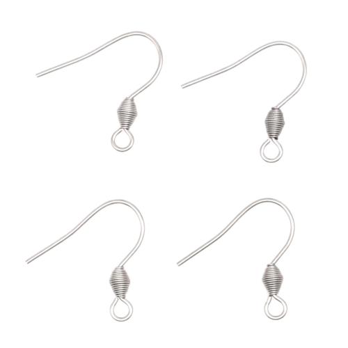 Cruach dhosmálta Hook Earwire, 304 Cruach dhosmálta, DIY, dath bunaidh, 19x0.70mm, Thart 100ríomhairí pearsanta/Mála, Díolta De réir Mála