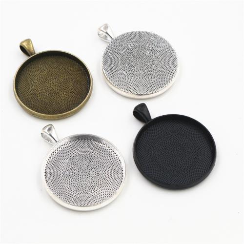 Zink legering hanger Cabochon instelling, Zinc Alloy, Rond plat, plated, DIY, meer kleuren voor de keuze, nikkel, lood en cadmium vrij, inside diameter:30mm, Ca 100pC's/Bag, Verkocht door Bag