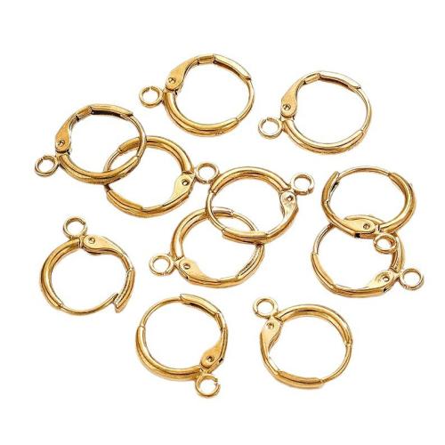 Rustfrit stål Hoop Earring Component, 304 rustfrit stål, du kan DIY, flere farver til valg, 14.50mm, Indvendig diameter:Ca. 9mm, Ca. 100pc'er/Bag, Solgt af Bag