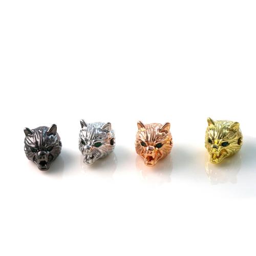 Brass Jewelry Beads Wolf plated DIY nickel lead & cadmium free Sold By PC