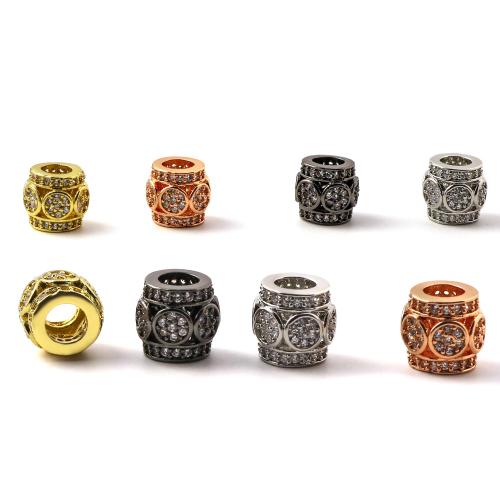 Cubic Zirconia Micro Pave Brass Beads plated DIY & micro pave cubic zirconia nickel lead & cadmium free Sold By PC