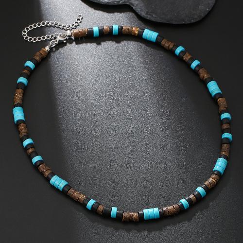 Fashion Necklace Jewelry Coconut with turquoise for man Sold By PC