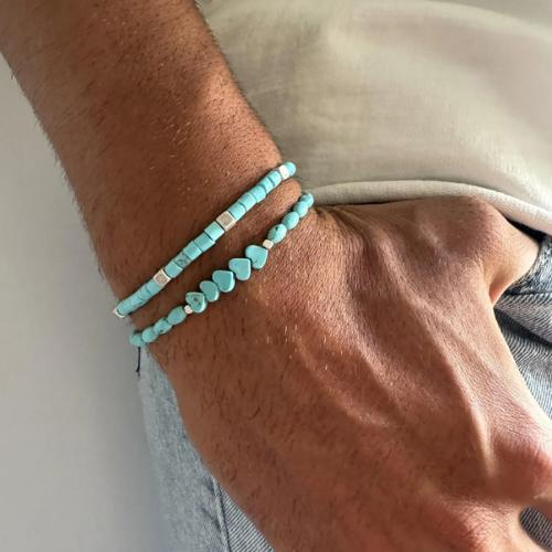 Fashion Turquoise Bracelets 2 pieces & Unisex green Sold By Set