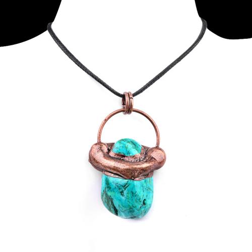 Fashion Turquoise Necklace Natural Turquoise with Korean Waxed Cord & Iron fashion jewelry mixed colors Sold By PC