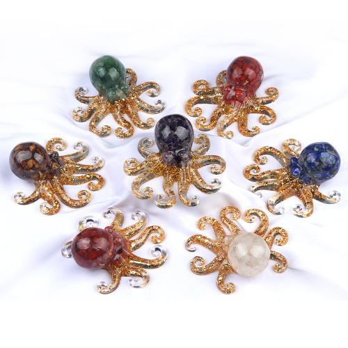 Fashion Decoration Natural Stone Octopus fashion jewelry & epoxy gel Sold By PC