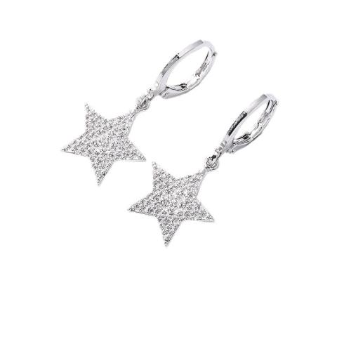 Ciúbach Zirconia Micrimhilseogra réiteodh Earring Prás, Star, jewelry faisin & micrea réiteach zirconia ciúbach & do bhean, dathanna níos mó le haghaidh rogha, Díolta De réir Péire