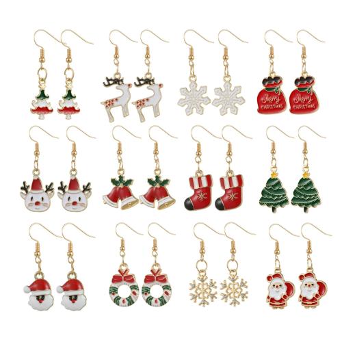 Christmas Earrings Zinc Alloy Christmas Design & for woman & enamel Sold By Pair