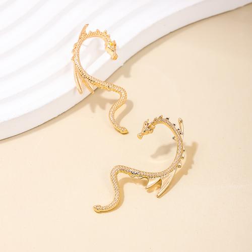 Zinc Alloy Stud Earring Dragon plated for woman Sold By Pair