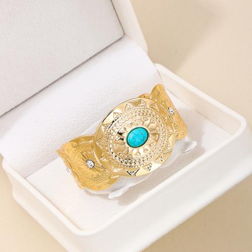 Zinc Alloy Bangle with Turquoise plated for woman & with rhinestone Sold By PC