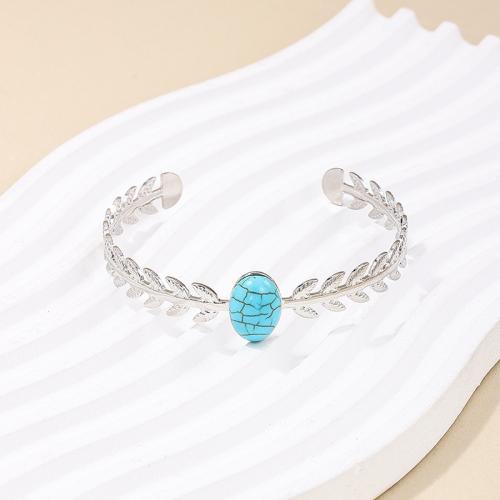 Sinc Alloy Bangle Jewelry, le Turquoise sintéiseach, plátáilte, do bhean, dathanna níos mó le haghaidh rogha, Díolta De réir PC