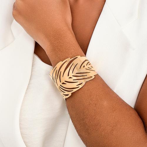 Zinc Alloy Bangle Smykker, Leaf, forgyldt, for kvinde, flere farver til valg, Solgt af PC