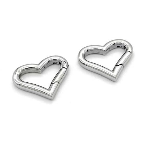 Titanium Stål Snap Lås, Heart, poleret, du kan DIY, flere farver til valg, 19.70x16.40mm, Solgt af PC