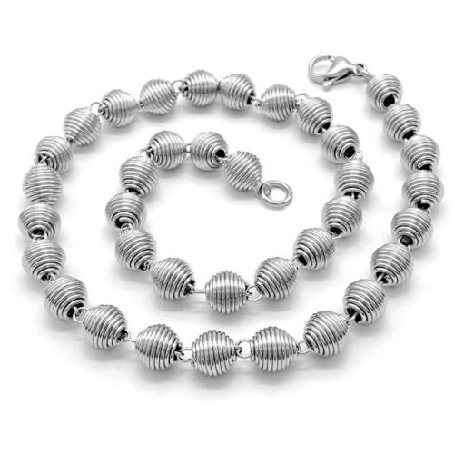 Roestvrij staal sieraden sets, 304 roestvrij staal, gepolijst, verschillende grootte voor keus, oorspronkelijke kleur, Verkocht door PC