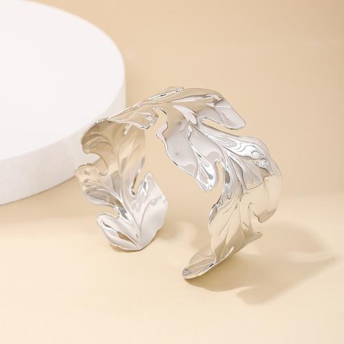 Zinc Alloy Bangle Smykker, Leaf, forgyldt, for kvinde, flere farver til valg, Solgt af PC