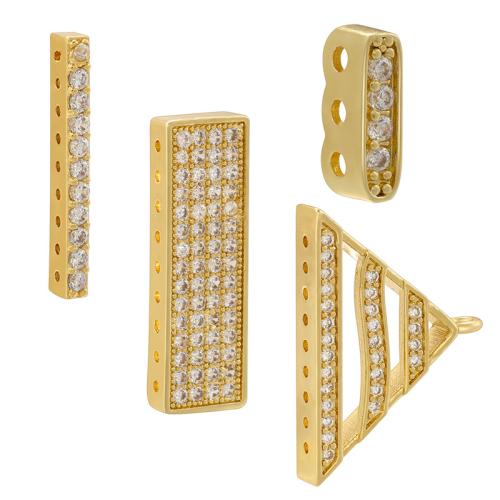 Brass Spacer Beads plated DIY & micro pave cubic zirconia Sold By PC