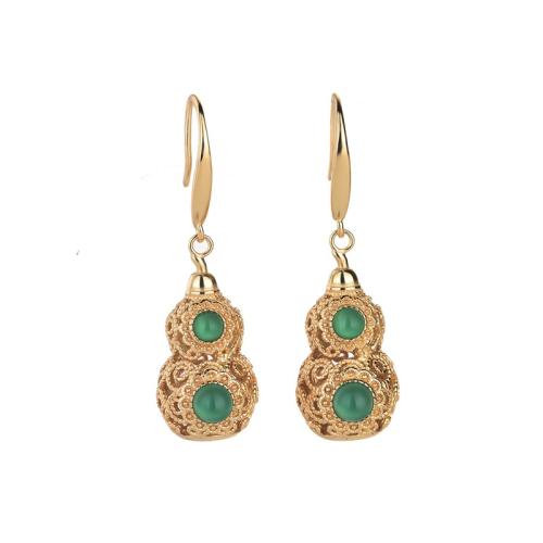 Boucles d'oreilles pendantes en laiton, Placage, Vintage & pour femme, doré, 36mm, Vendu par paire