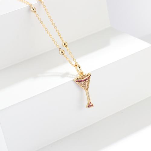 Collier en laiton cubique Zircon Micro Pave, pavé de micro zircon & pour femme, Vendu par PC