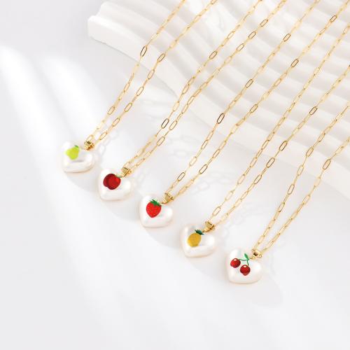 Stainless Steel Jewelry Necklace 304 Stainless Steel with Acrylic Vacuum Ion Plating & for woman Sold By PC