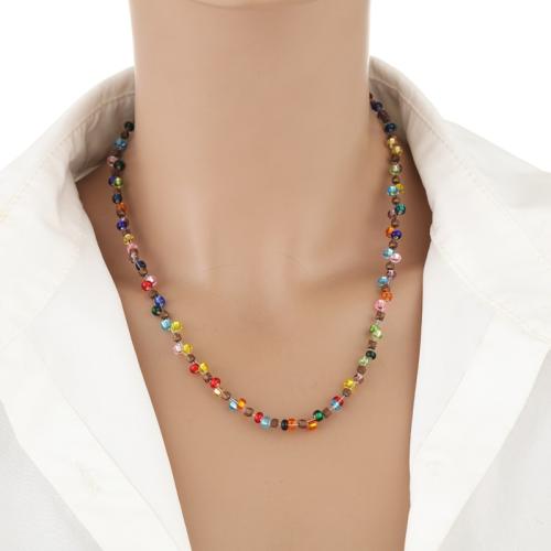 Glass Seed Beads Necklace Seedbead Vacuum Ion Plating for woman Sold By PC