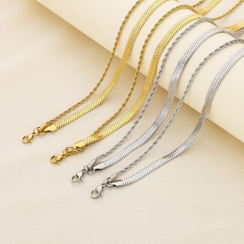 Stainless Steel Jewelry Necklace 304 Stainless Steel Vacuum Ion Plating & for woman Sold By Pair