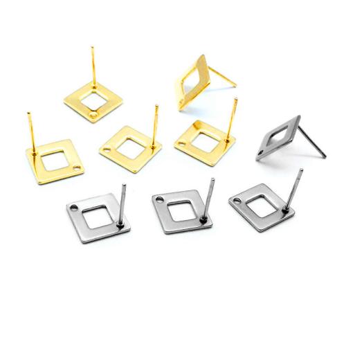 Stainless Steel Earring Stud Component 304 Stainless Steel Vacuum Ion Plating for woman Sold By PC